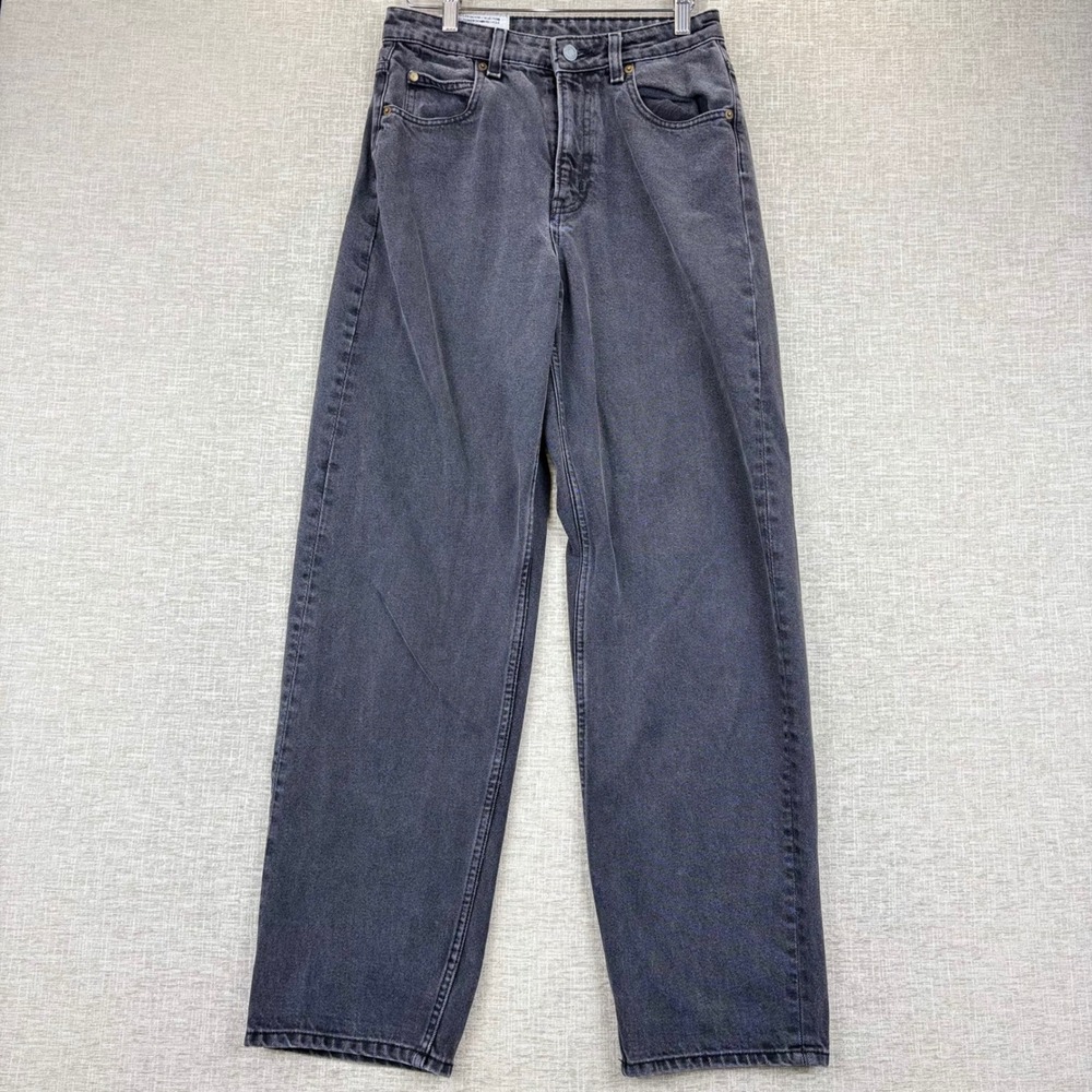 H&M 90s Baggy Jeans Faded Gray Womens Size 4 High Waisted Recycled Denim